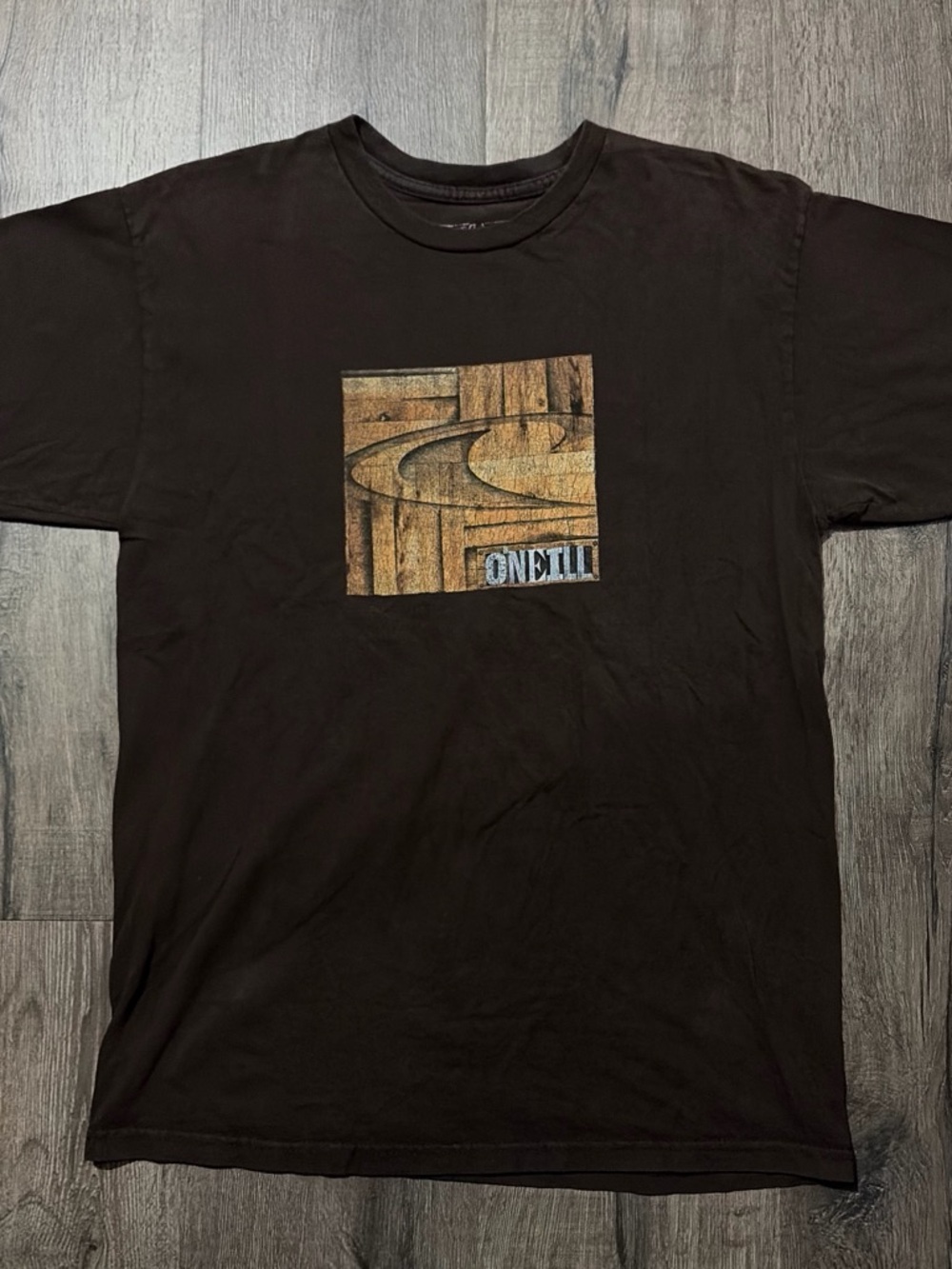 Vintage O'Neill Graphic T-Shirt Brown Y2K Surf Skate M